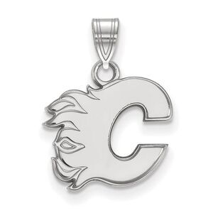 14k White Gold NHL Calgary Flames Small Pendant